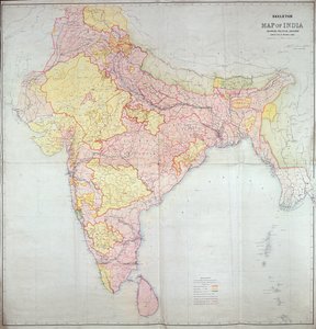 Kart over India, 1865